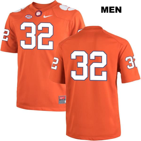 Men's Clemson Tigers #32 Andy Teasdall Stitched Orange Authentic Nike No Name NCAA College Football Jersey EYP4546XE